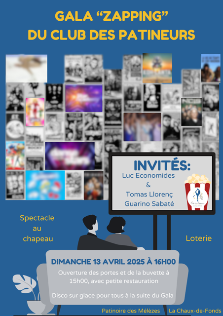 Lire la suite à propos de l’article Gala « Zapping » du Club des Patineurs : Une Soirée Inoubliable en Perspective !